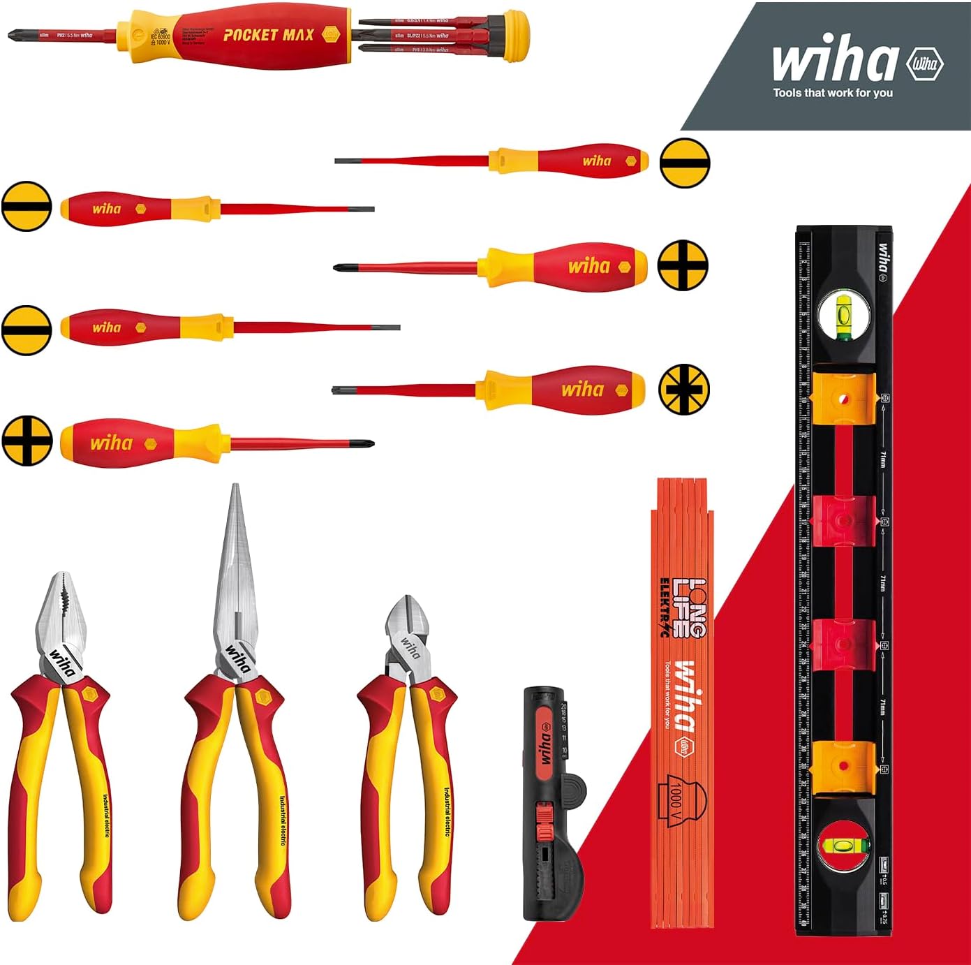 ⚡ Elektro & Technik – Wiha Lehrlingskoffer Elektroinstallation 18-teilig VDE I Elektriker-Werkzeugkoffer gefüllt I Werkzeugset für Profi & Azubi I Elektriker-Werkzeug – Bild 2