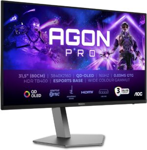 🔥 Angebote & Aktionen – AOC Agon Pro AG326UDAM - 32 Inch UHD OLED Gaming Monitor, 165 Hz, 0.03 ms, HDR400, FreeSync Prem. Pro, G-Sync comp. (3840 x 2160, 2 x HDMI 2.1, 1 x DP 1.4, USB Hub) Black / Grey