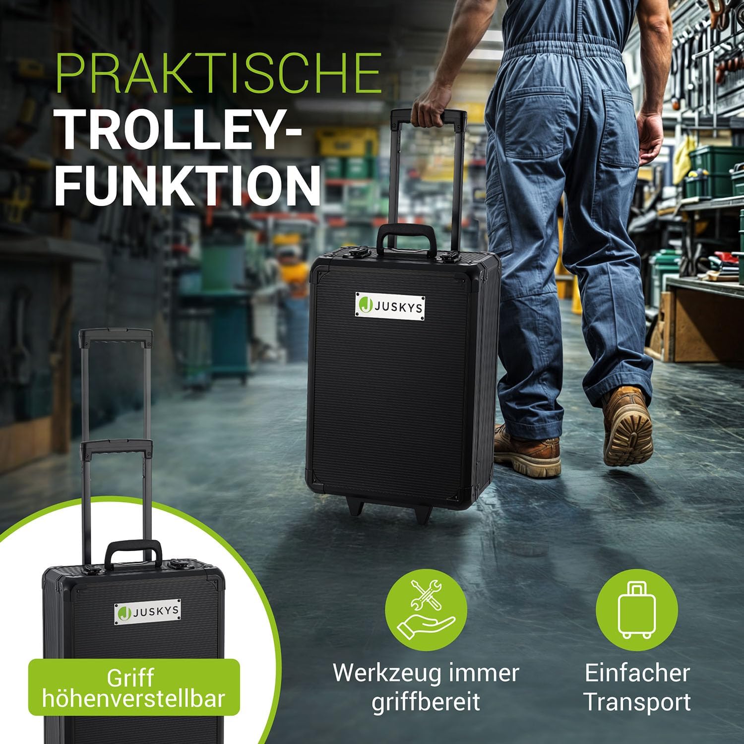 🔥 Angebote & Aktionen – Juskys Tool Box – 1200 Pieces Tool Trolley Filled Tool Box Set Wheels – Bild 6