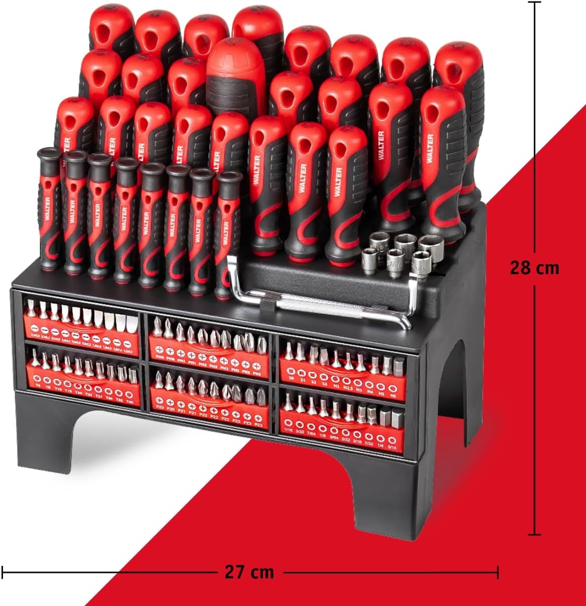 ⚡ Elektro & Technik – Walter XXL Schraubendreher- und Bit-Set, 100-teilig, inkl. Präzisions- und Winkelschraubendreher, Steckschlüsseleinsätze, Ratschenschraubendreher. – Bild 9