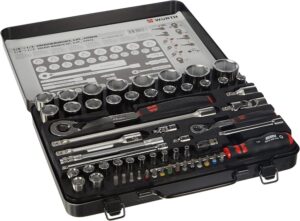 🚗 KFZ & Werkstatt – Würth Zebra 096509059 Socket Spanner Set 1/4 + 1/2 Inch Ratchet Box 59 Pieces Silver Black Red