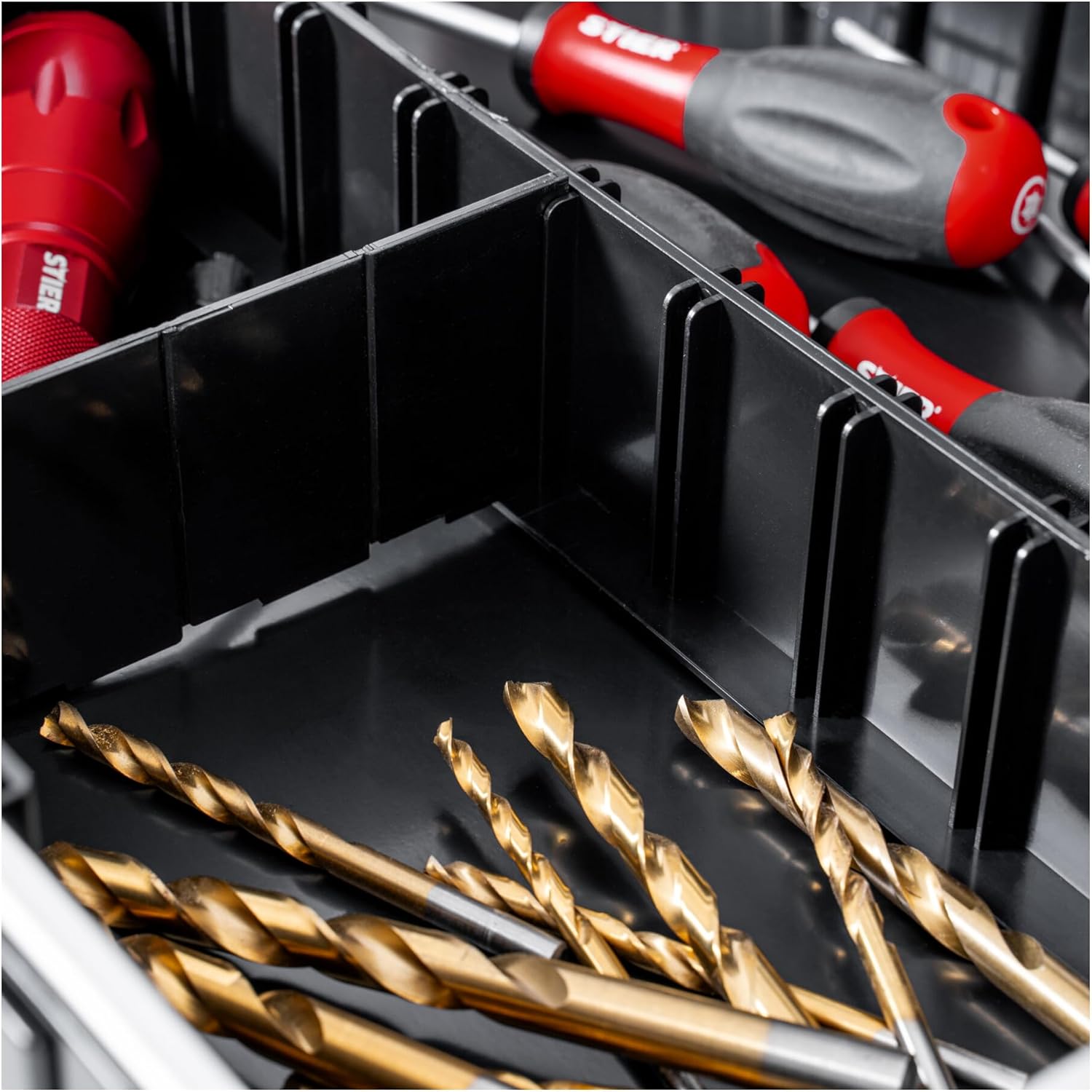 ⚒️ Bau & Montage – STIER Leer-Werkzeugkoffer Basic/ABS-Kunststoffkofferschale | Stabil und schlagfest | Maximale Belastung 15 kg | 30 Werkzeugtaschen | Abschließbar mit 2 Schlüsseln | – Bild 6