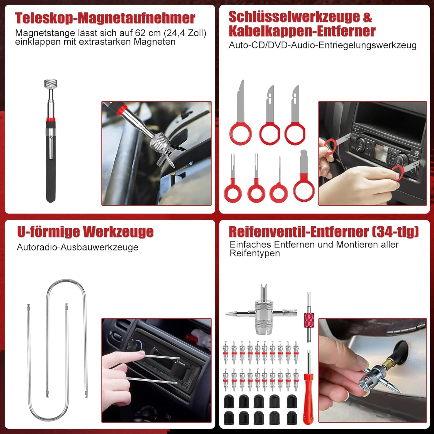 🚗 KFZ & Werkstatt – Sundpey Tool Box Filled 132 Pieces, Professional Car Tool Set, Tool Set for Disassembly of Cars and Trucks, Portable Complete Tool Box with Drawer for House/Car Repairs – Bild 6