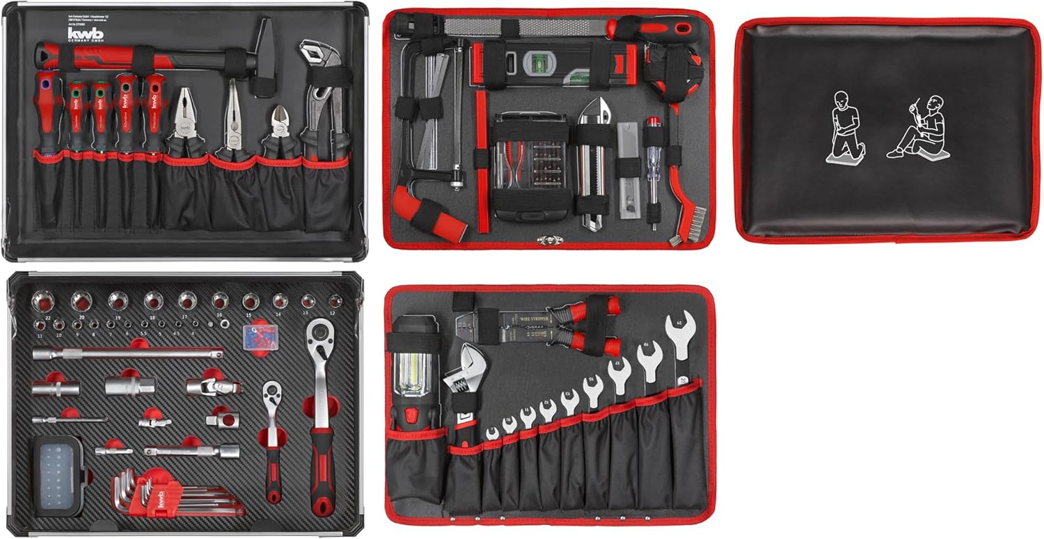 🔥 Angebote & Aktionen – kwb 175 Piece Filled Trolley Tool Box with Sturdy Aluminium Case Large Tool Set for DIY and Craftsmen Lockable with 2 Keys – Bild 2