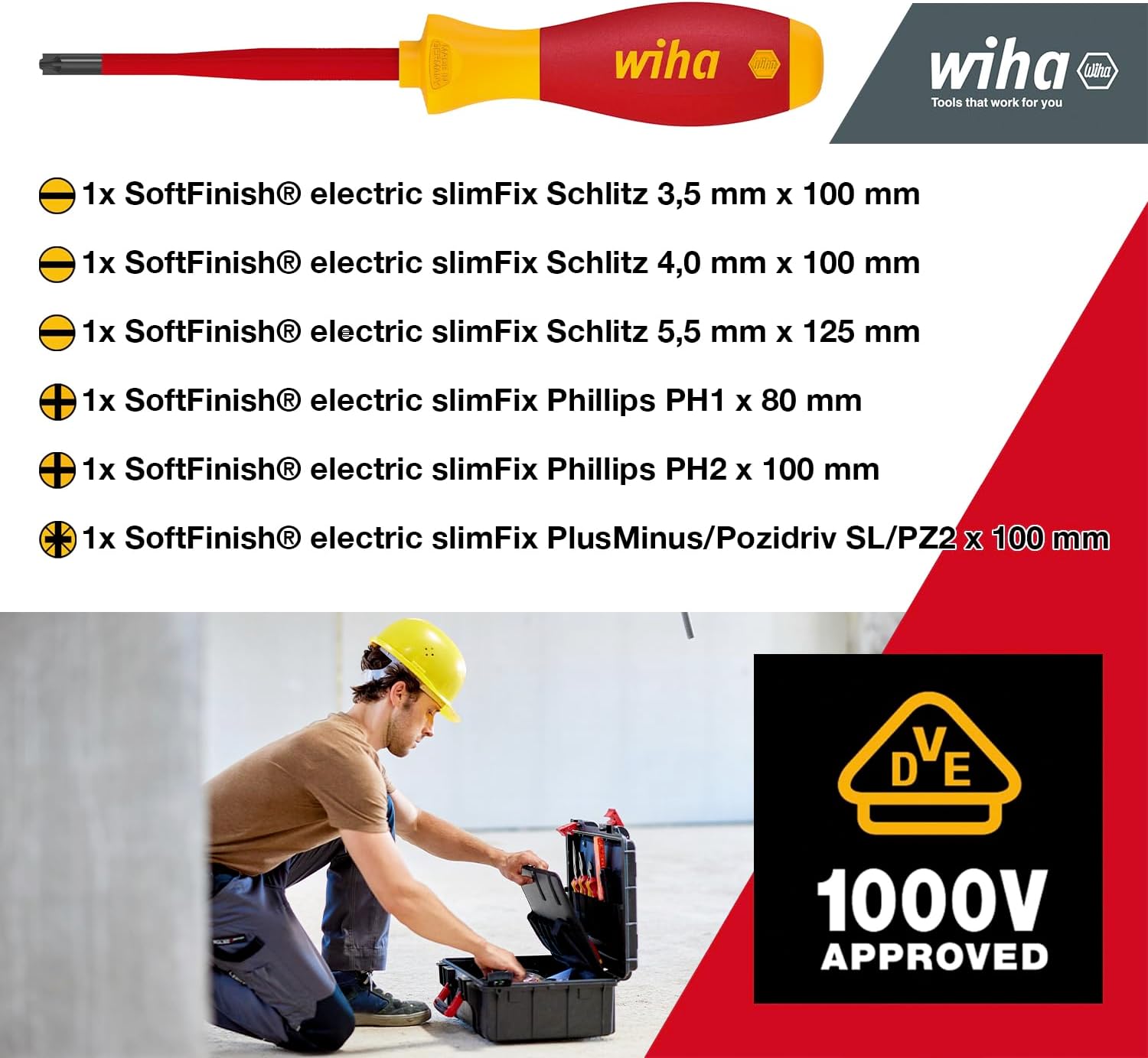 ⚡ Elektro & Technik – Wiha Lehrlingskoffer Elektroinstallation 18-teilig VDE I Elektriker-Werkzeugkoffer gefüllt I Werkzeugset für Profi & Azubi I Elektriker-Werkzeug – Bild 4