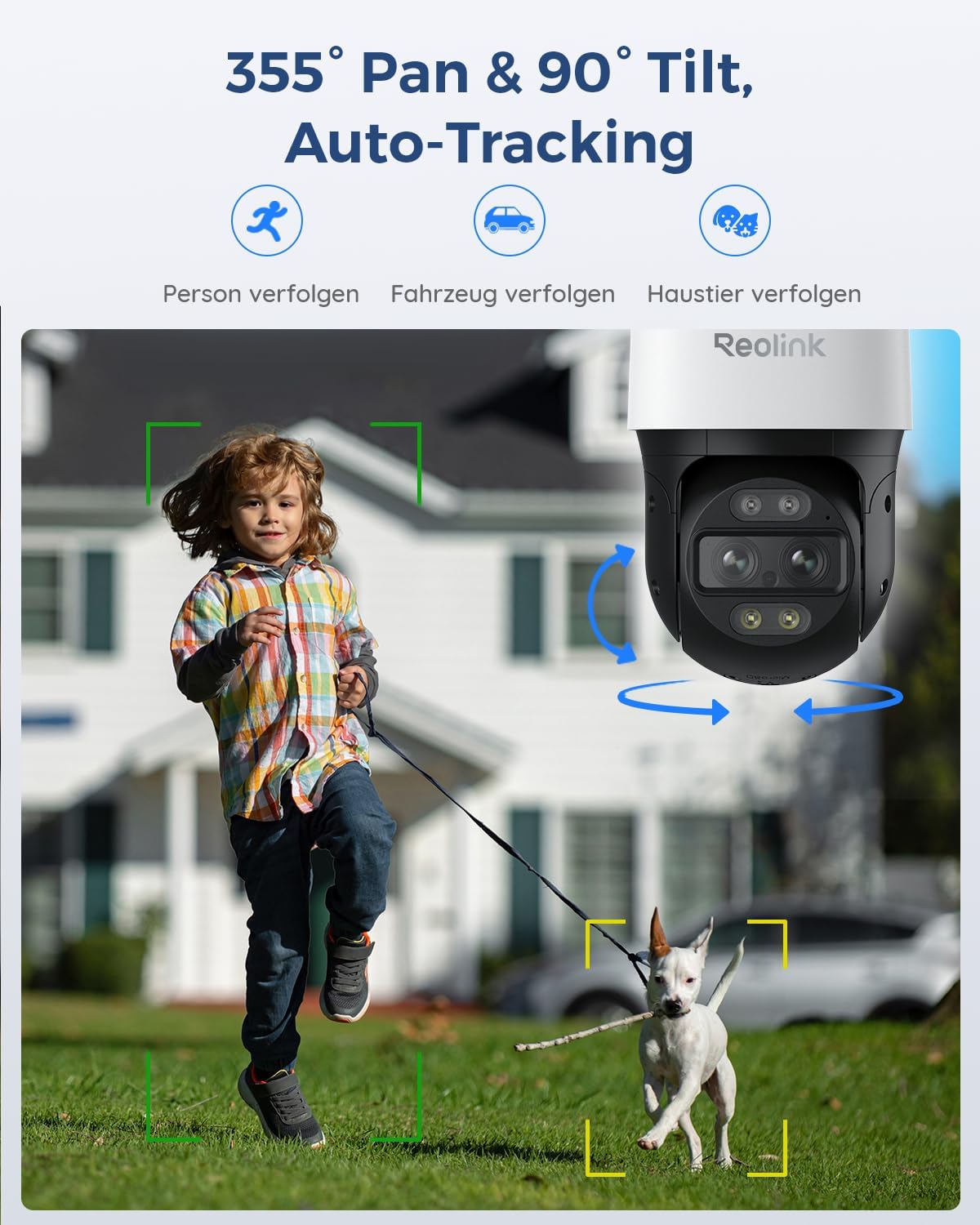 ⚡ Elektro & Technik – Reolink 4K 8MP PTZ PoE-Überwachungskamera für den Außenbereich mit Doppelobjektiv, 6-fachem Hybridzoom, 355°/90°-Schwenkung, Autoverfolgung, Farbnachtsicht, Personen-/Fahrzeug-/Tiererkennung, 2-Wege-Audio, TrackMix PoE – Bild 4