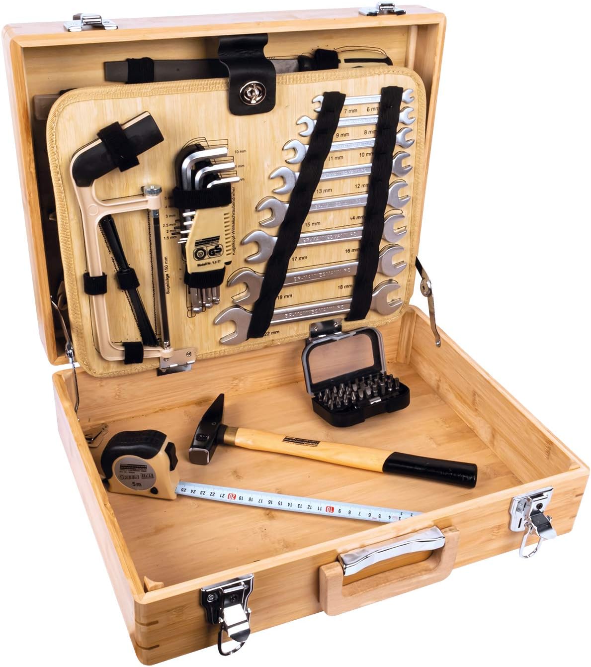 ⚒️ Bau & Montage – Brüder Mannesmann Tools M29002 108-teiliges Set Bambus-Werkzeugkasten – Bild 3