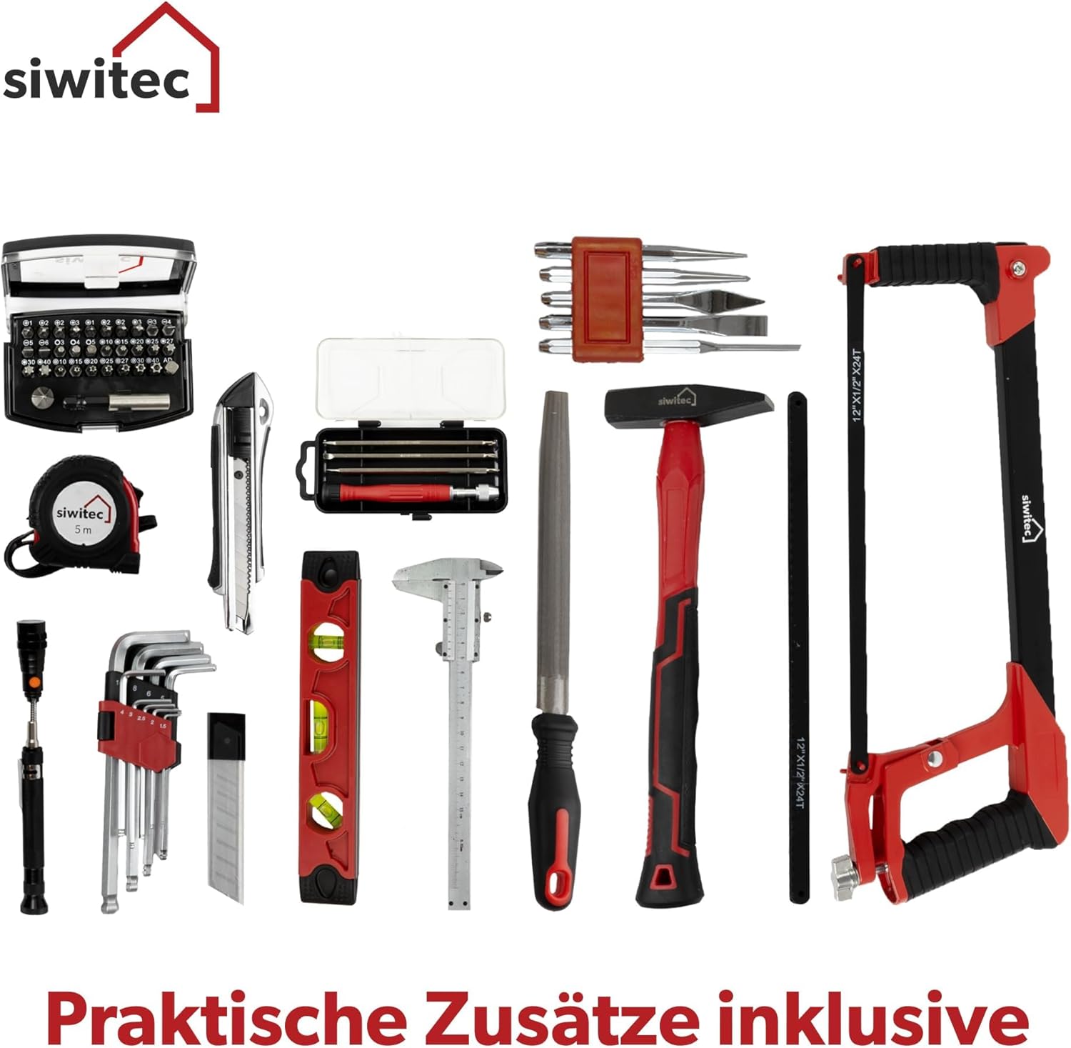 ⚡ Elektro & Technik – Werkzeugkasten 140-teilig | Werkzeugsatz CRV | Werkzeugkasten gefüllt mit Zangen, Schraubendrehern, Schlüsselsatz und vielem mehr | Professioneller Werkzeugkasten – Bild 6