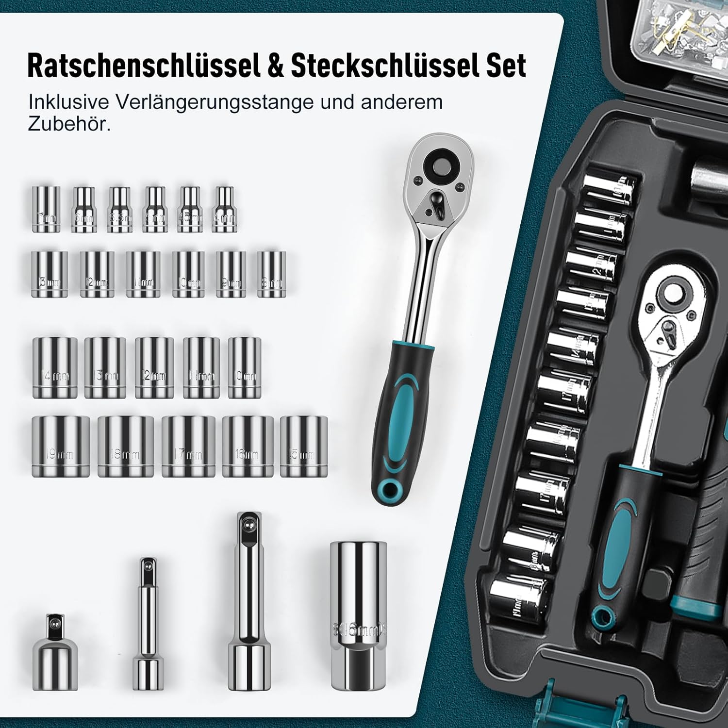 🔥 Angebote & Aktionen – Sundpey Tool Box Filled 281 Pieces - Portable Complete Tool Sets for Men and Women Tool Box with Socket Wrench Set – Bild 3