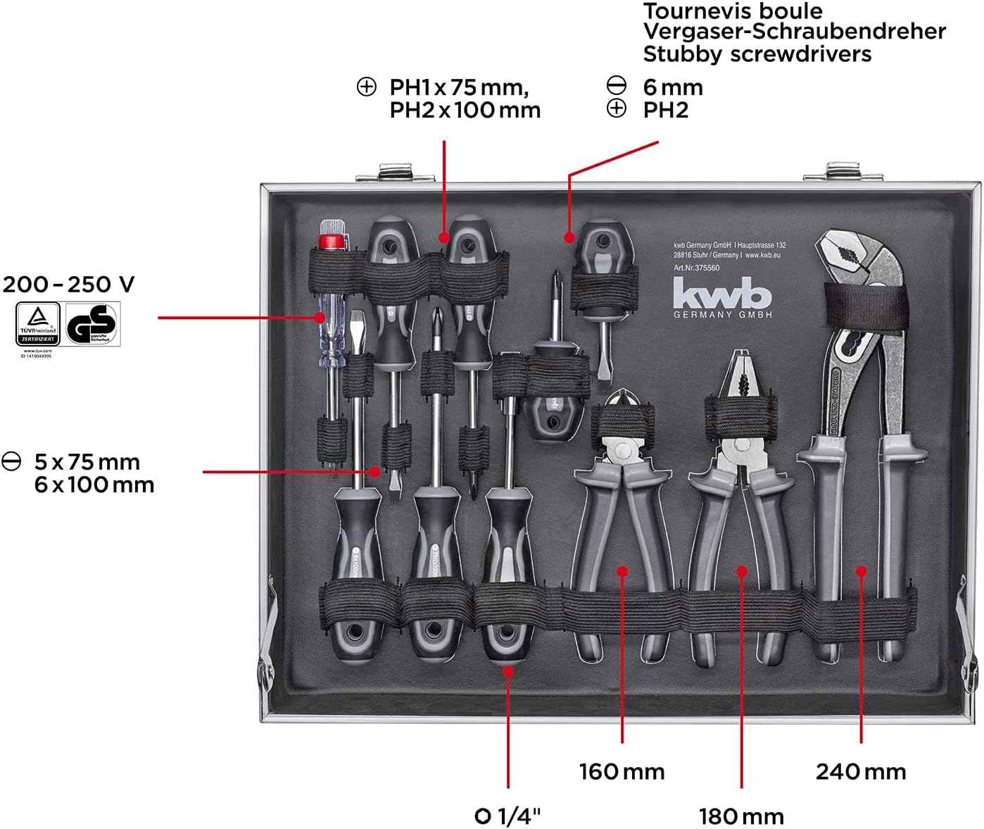 🔥 Angebote & Aktionen – kwb Tool box made of robust aluminium including 199 pieces high-quality tool set as a perfect basic equipment for the home, workshop or mobile use – Bild 4