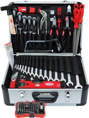🔥 Angebote & Aktionen – FAMEX 729-87 Aluminium Tool Box Filled with Professional Tool Set Maximum Load 30 kg Many Tools Made in Germany Space for Other Tools and Parts