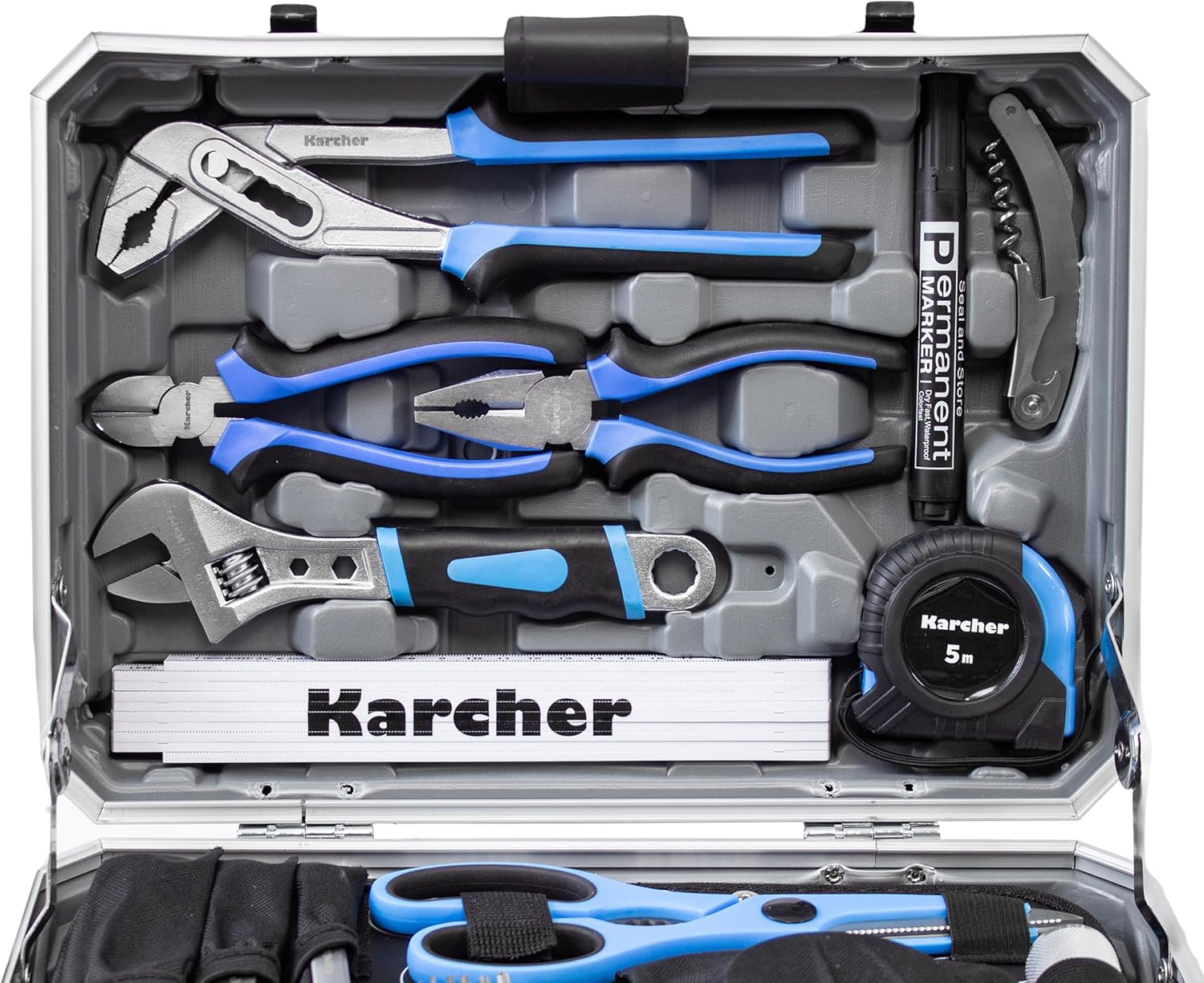 🔥 Angebote & Aktionen – Karcher Tool Box, 114 Piece Tool Set, I Tool Set Made of Chrome Vanadium & Carbon Steel with Hammer, Screwdriver, Socket Wrench, Bit Set and More Practical case for tools. – Bild 5