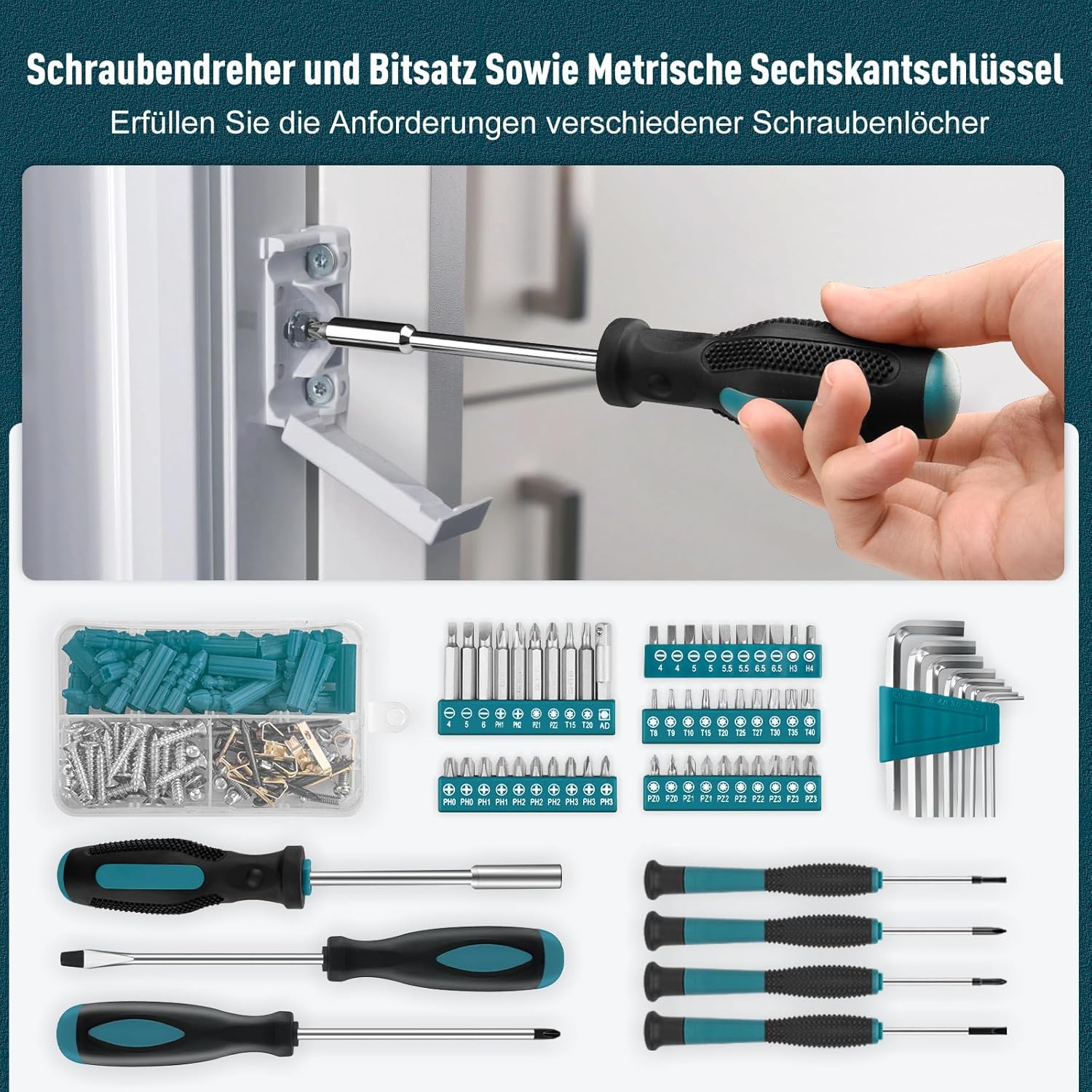 🔥 Angebote & Aktionen – Sundpey Tool Box Filled 281 Pieces - Portable Complete Tool Sets for Men and Women Tool Box with Socket Wrench Set – Bild 5
