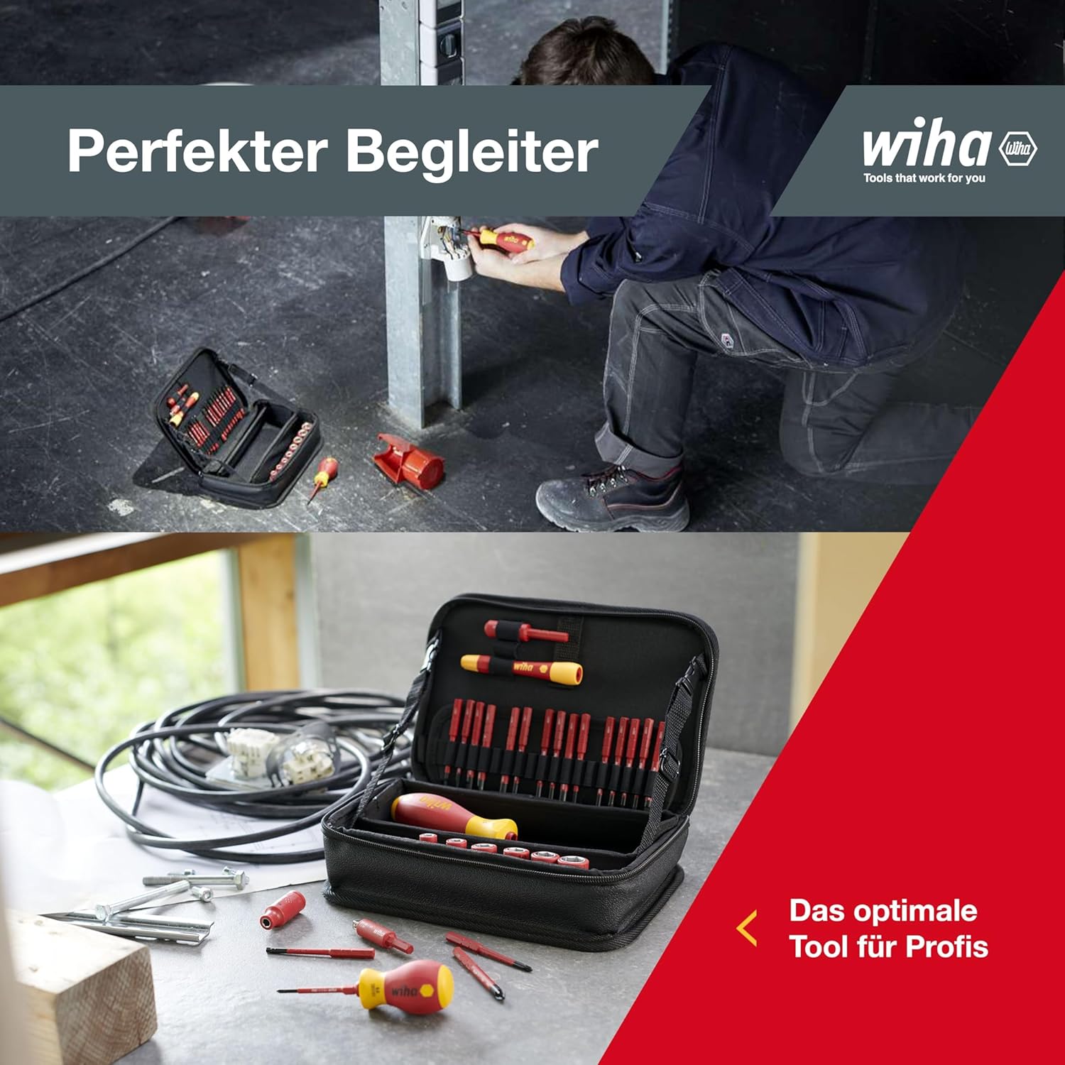 ⚡ Elektro & Technik – Wiha 43465 slimVario Elektrowerkzeug-Set, gemischt, 32-teilig im Funktionskoffer – Bild 6