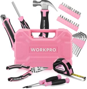 🔥 Angebote & Aktionen – WORKPRO Tool Set 35 Pieces Pink Tool Set, Tool Box, Equipped, Daily Tools, with Screwdriver, Pliers, Tape Measure, Allen Key for Home Supplies, Gift for DIY Beginners