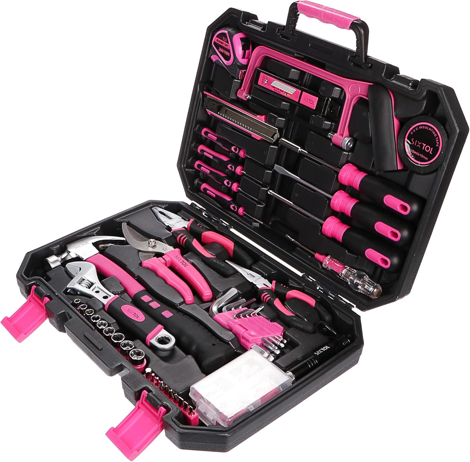 🔥 Angebote & Aktionen – Home PINK 128 Tool Set in Case | For Home Use | Tool Case | Screwdriver Bits | Robust, High Quality | Ideal for Household or Garage | Practical Plastic Case | Pink – Bild 2