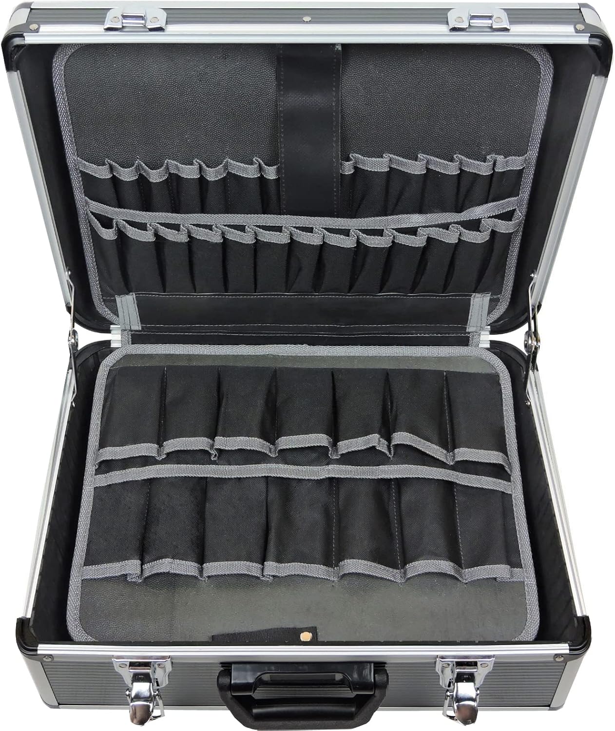 🔥 Angebote & Aktionen – FAMEX 440-L Tool Box with 2 Pallets with 56 Pockets - Compartments in Case Base - Empty, without Tools – Bild 2