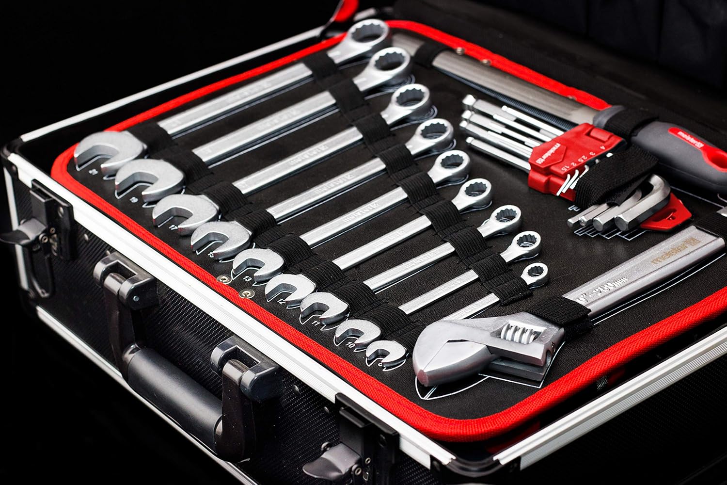 ⚒️ Bau & Montage – Meister Tool Trolley 238 Pieces – With Quality Tools from Knipex & Wera – Telescopic Handle / Professional Tool Box Filled / Tool Box Mobile on Wheels / Tool Box / 8973770 – Bild 8