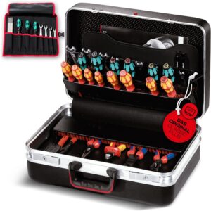 ⚡ Elektro & Technik – PARAT Classic Plus CP-7 | Werkzeugkasten für 51 Werkzeuge | Inklusive Basic Roll-Up Case 8 | Bastelkoffer mit CP-7-Haltern | Werkzeugkasten mit Bodenablage und Dokumentenfach | Mit Aluminiumrahmen