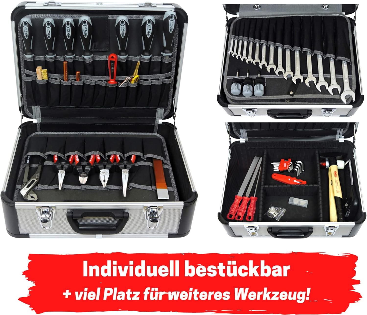 ⚒️ Bau & Montage – FAMEX 420-88 Alu-Werkzeugkoffer gefüllt mit Top-Werkzeugset – erweiterbar – Werkzeugkoffer in Top-Qualität – für den gewerblichen Einsatz – Bild 2
