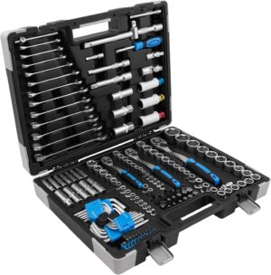 🚗 KFZ & Werkstatt – Karcher Socket Spanner Set 157 Pieces 1/4 Inch + 3/8 Inch + 1/2 Inch High-Quality Ratchet Box with Tools Made of Chrome Vanadium