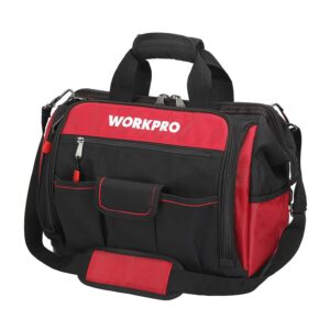 ⚡ Elektro & Technik – WORKPRO Elektriker-Werkzeugtasche, robustes 1680D-Polyester, mit breiter Reißverschlussöffnung, Tragegriff und verstellbarem Schultergurt, 42 x 25 x 34 cm