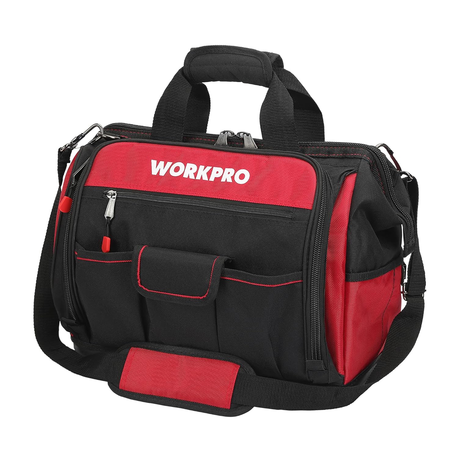 ⚡ Elektro & Technik – WORKPRO Elektriker-Werkzeugtasche, robustes 1680D-Polyester, mit breiter Reißverschlussöffnung, Tragegriff und verstellbarem Schultergurt, 42 x 25 x 34 cm