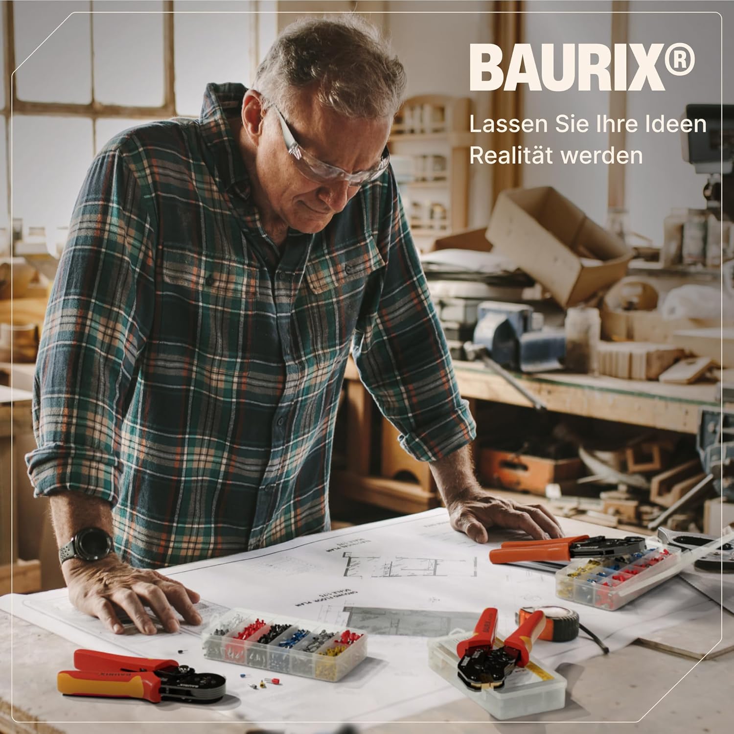 ⚡ Elektro & Technik – BAURIX® Crimpzangen-Set mit 1800er Aderendhülsen-Set und Abisolierzange, selbsteinstellend für 0,25-10 mm², Crimpzange, Modell: Perseus (4-kant) – Bild 9