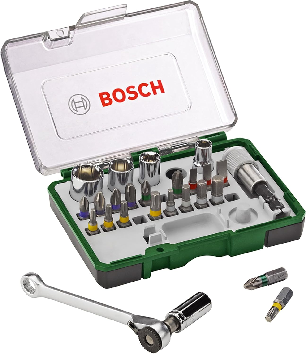 🚗 KFZ & Werkstatt – Bosch 27-Piece Screwdriver Bit and Ratchet Set (PH, PZ, Hex, T, S-Bit, Accessories Drill and Screwdriver)