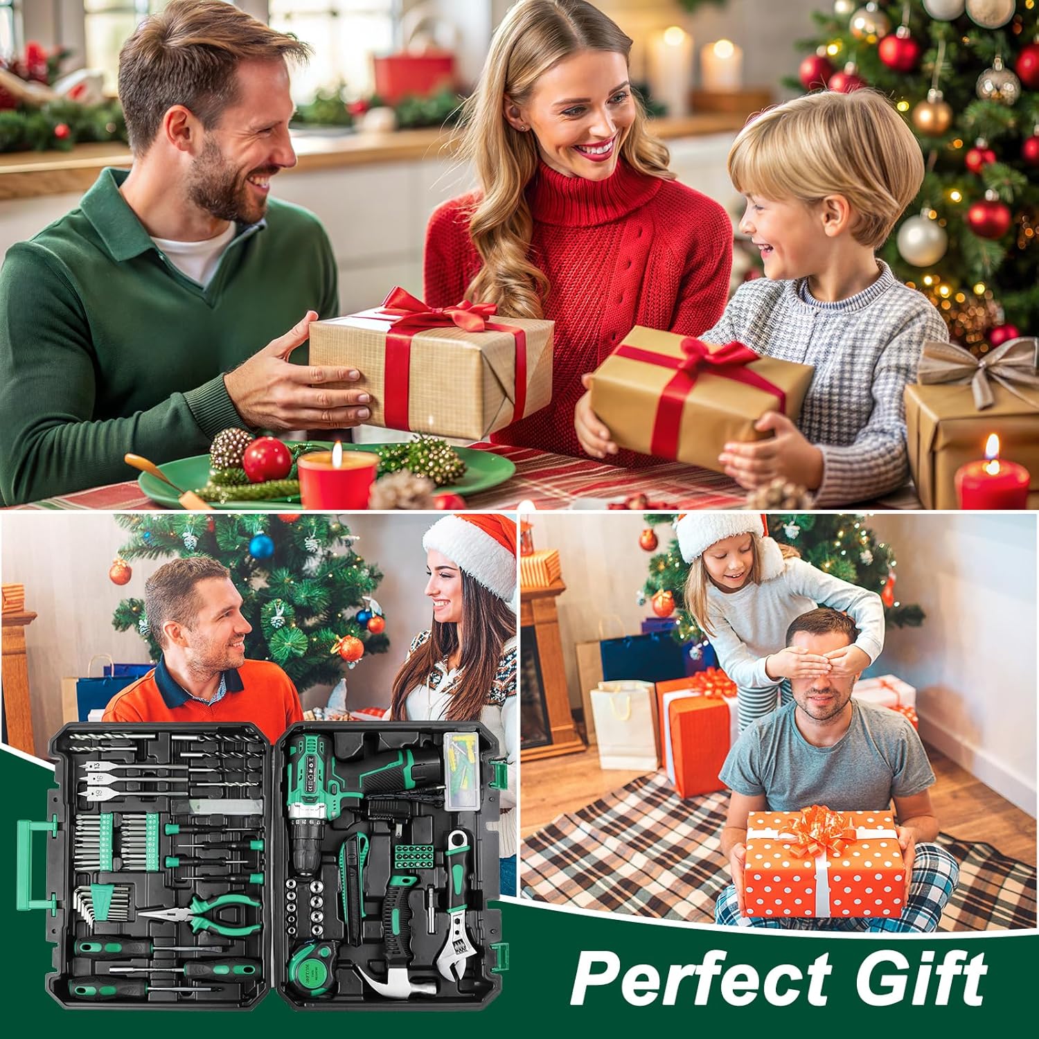 🔥 Angebote & Aktionen – TLGREEN Tool Box Cordless Screwdriver Set Filled 138 Pieces with 12 V Battery Drill Tool Set for Repairs and Maintenance, Tool Box Power Tool Household DIY (Green) – Bild 8