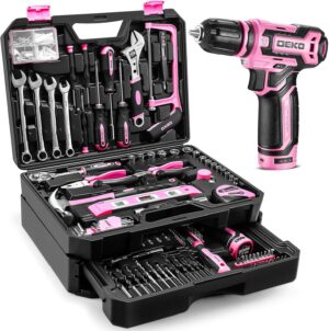 ⚡ Elektro & Technik – Akku-Bohrschrauber-Werkzeug-Set: DEKO 12 V rosa Bohrer, 238-teiliger Werkzeugkoffer mit Akku, elektrische Bohrmaschine für Frauen, Heim-Handreparatur, grundlegende Werkzeugkasten-Werkzeugsätze