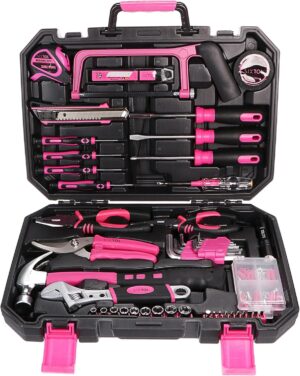 🔥 Angebote & Aktionen – Home PINK 128 Tool Set in Case | For Home Use | Tool Case | Screwdriver Bits | Robust, High Quality | Ideal for Household or Garage | Practical Plastic Case | Pink