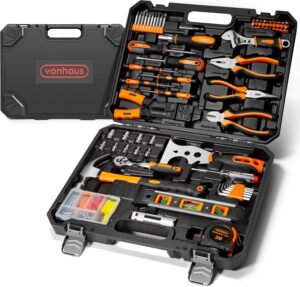 ⚡ Elektro & Technik – VonHaus Werkzeugset – Ultimativer 120-teiliger Werkzeugkasten – inklusive Werkzeug, LED-Taschenlampe, Inbusschlüssel, 3M-Maßband und mehr – DIY-Set, perfekt für Anfänger – mit Werkzeugkasten