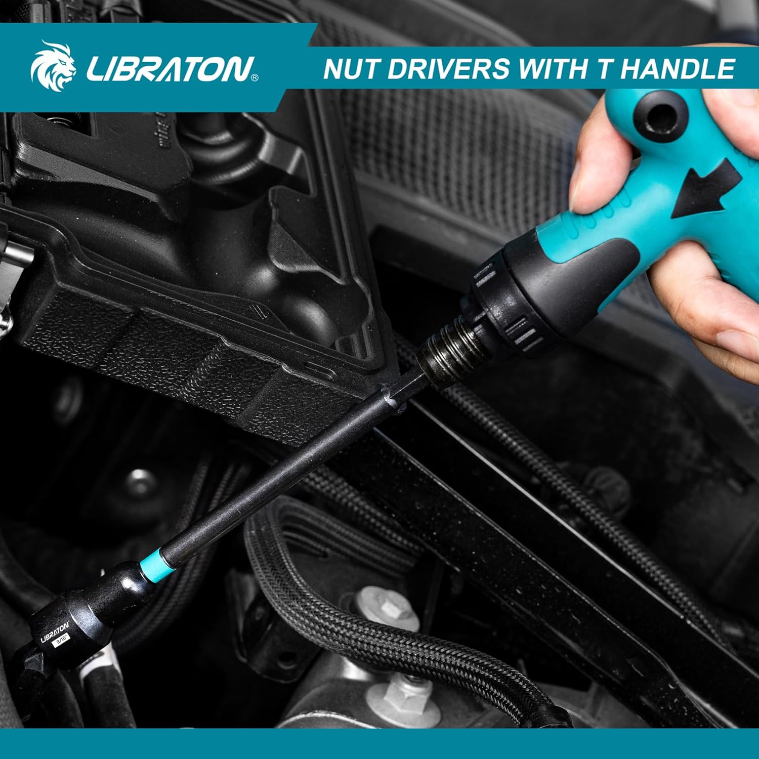 🚗 KFZ & Werkstatt – LIBRATON 27-Piece Magnetic Socket Long Set 1/4 Inch with Ratchet T-Handle, Metric and SAE Long Socket Wrench, Hex Socket, Socket Adapter Wing Nut Screwdriver, Bit Holder – Bild 9