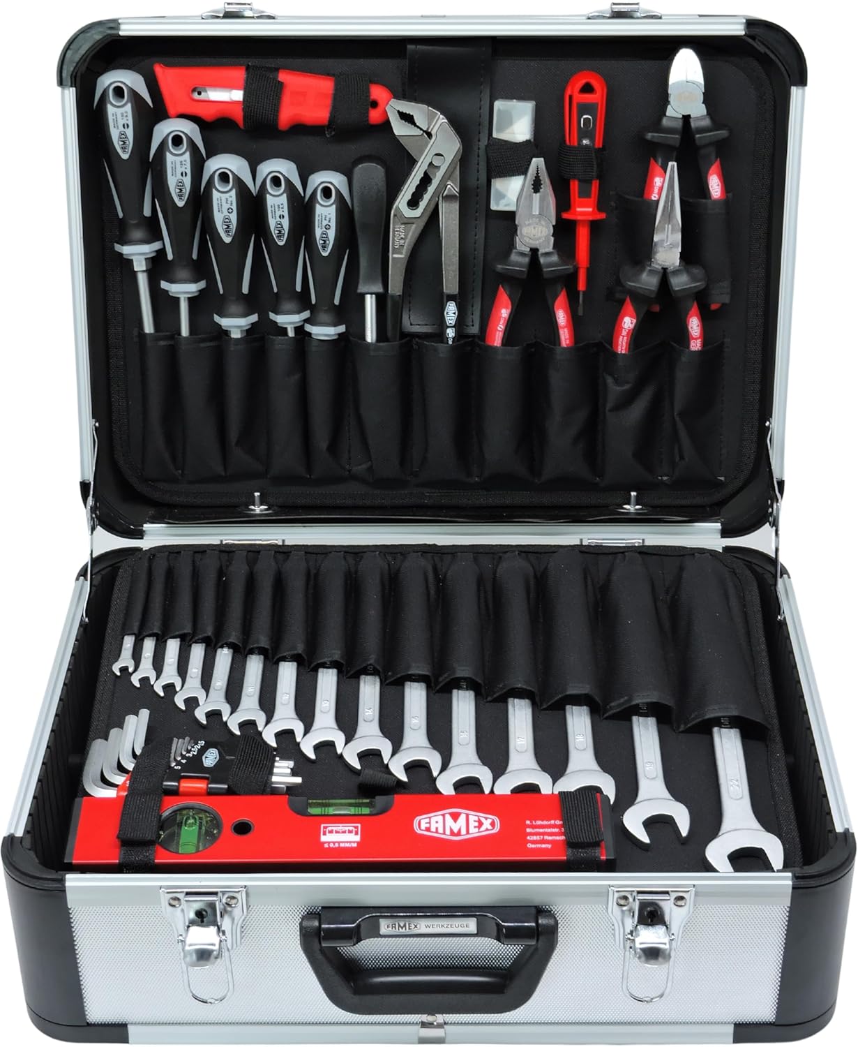 🔥 Angebote & Aktionen – FAMEX 729-87 Aluminium Tool Box Filled with Professional Tool Set Maximum Load 30 kg Many Tools Made in Germany Space for Other Tools and Parts – Bild 3