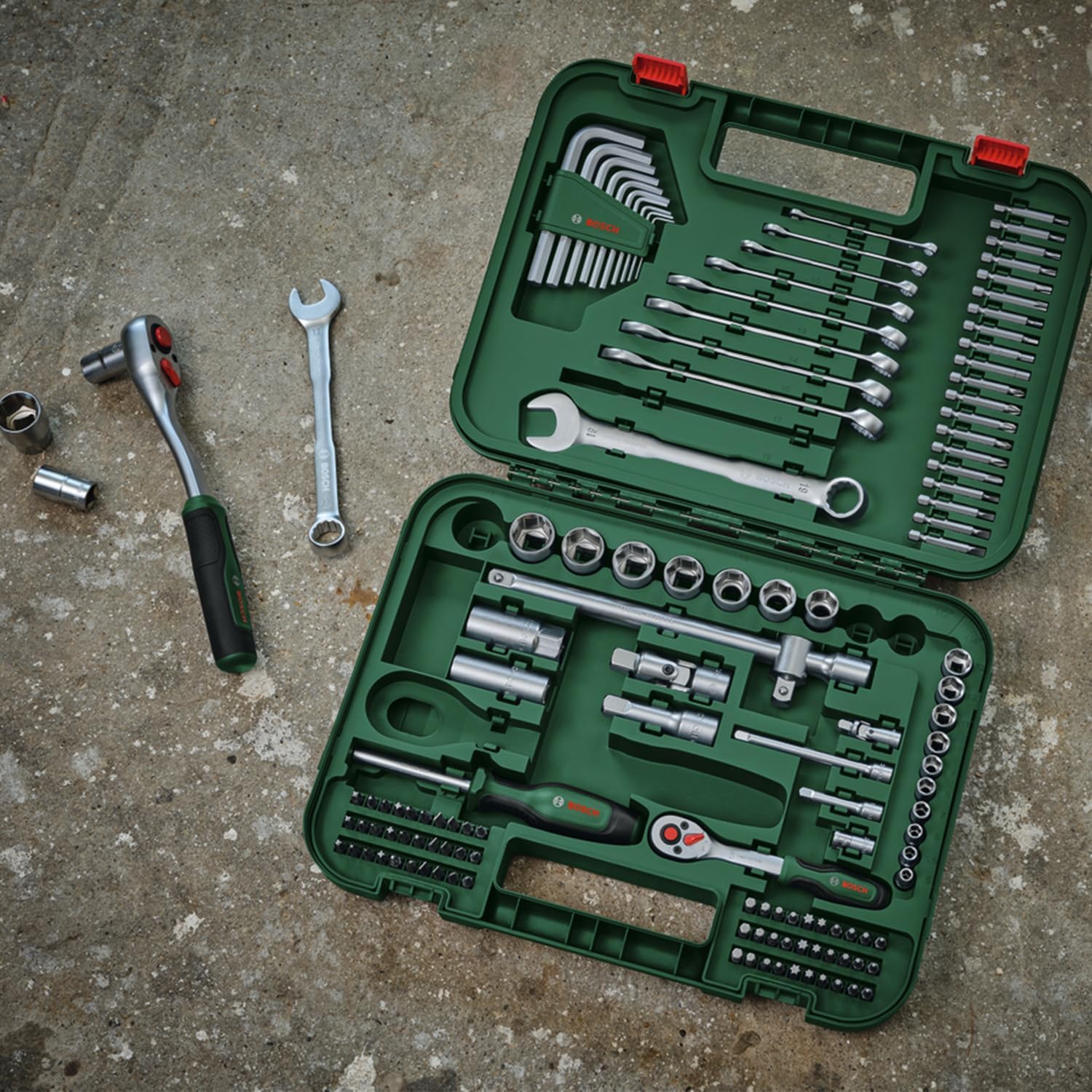 🔥 Angebote & Aktionen – Bosch Advanced Handwerkzeug-Set 132-teilig (für Schraub- und Befestigungsaufgaben; Hochwertige Materialien; Ergonomisches Design; lange Lebensdauer) – Bild 7