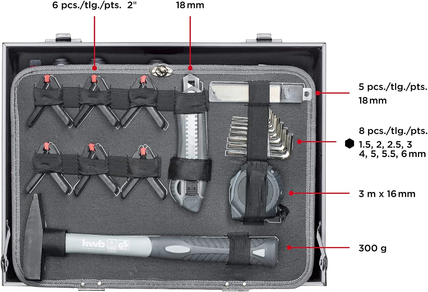 🔥 Angebote & Aktionen – kwb Tool box made of robust aluminium including 199 pieces high-quality tool set as a perfect basic equipment for the home, workshop or mobile use – Bild 6