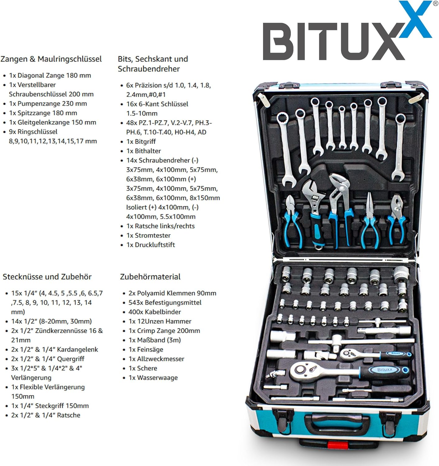 🔥 Angebote & Aktionen – Bituxx Tool Box 1200 Pieces Tool Ratchet Box Tool Trolley Nut Box Ratchet Box Socket Wrench Torx Multi-Tooth Ratchet – Bild 3