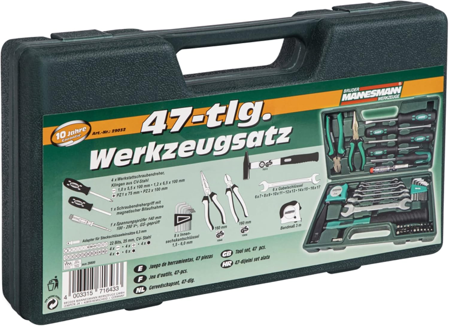 🔥 Angebote & Aktionen – Brüder Mannesmann Tools M29032 Toolbox 47 Pieces – Bild 3