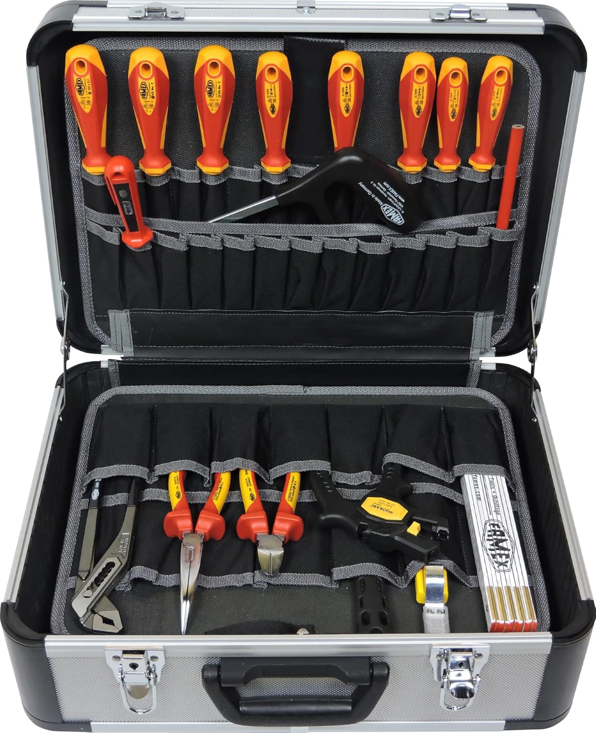 🔥 Angebote & Aktionen – FAMEX 478-10 Professional Aluminium Tool Box with High-Quality Tool Set for Electricians - Most of the Tools Made in Germany – Bild 2