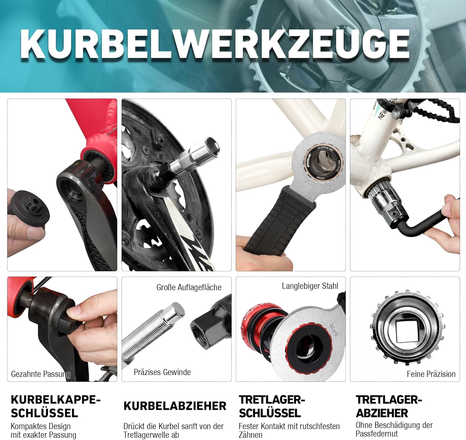 ⚒️ Bau & Montage – DURATECH Fahrrad-Reparaturset 41-teilig mit Werkzeugkasten, tragbares Fahrrad-Werkzeugset für Reparaturen an Fahrradreifen, Kettenpedalen – Bild 6