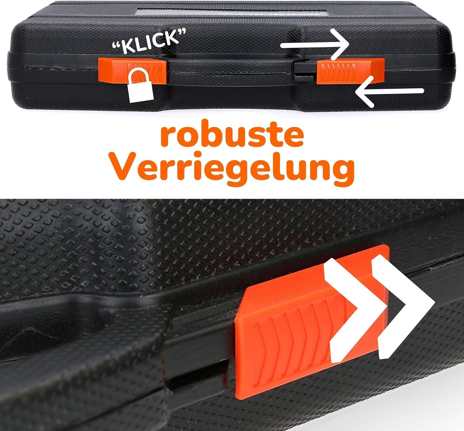 🚗 KFZ & Werkstatt – Ratchet Case 171 Pieces I Filled Tool Box I Ratchet Set Large I Ratchet Box 1/2 Inch 1/4 Inch 3/8 Inch I All Standard Bits and Nuts Included – Bild 4