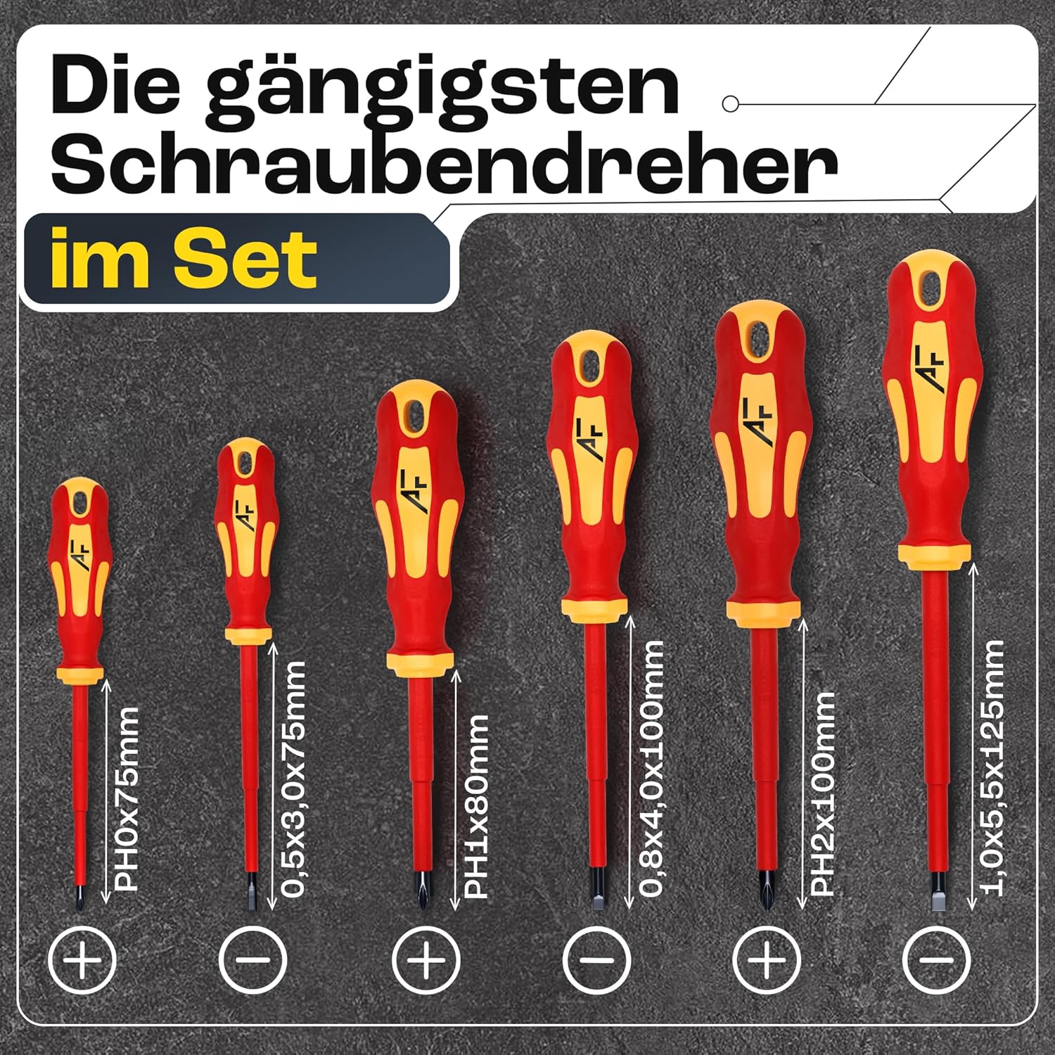 ⚡ Elektro & Technik – VDE-Magnet-Schraubendreher-Set – 6-teilig – 2 Kreuz – 4 Schlitz – isoliert bis 1000 V – aus S2-Stahl in Industriequalität – Bild 3