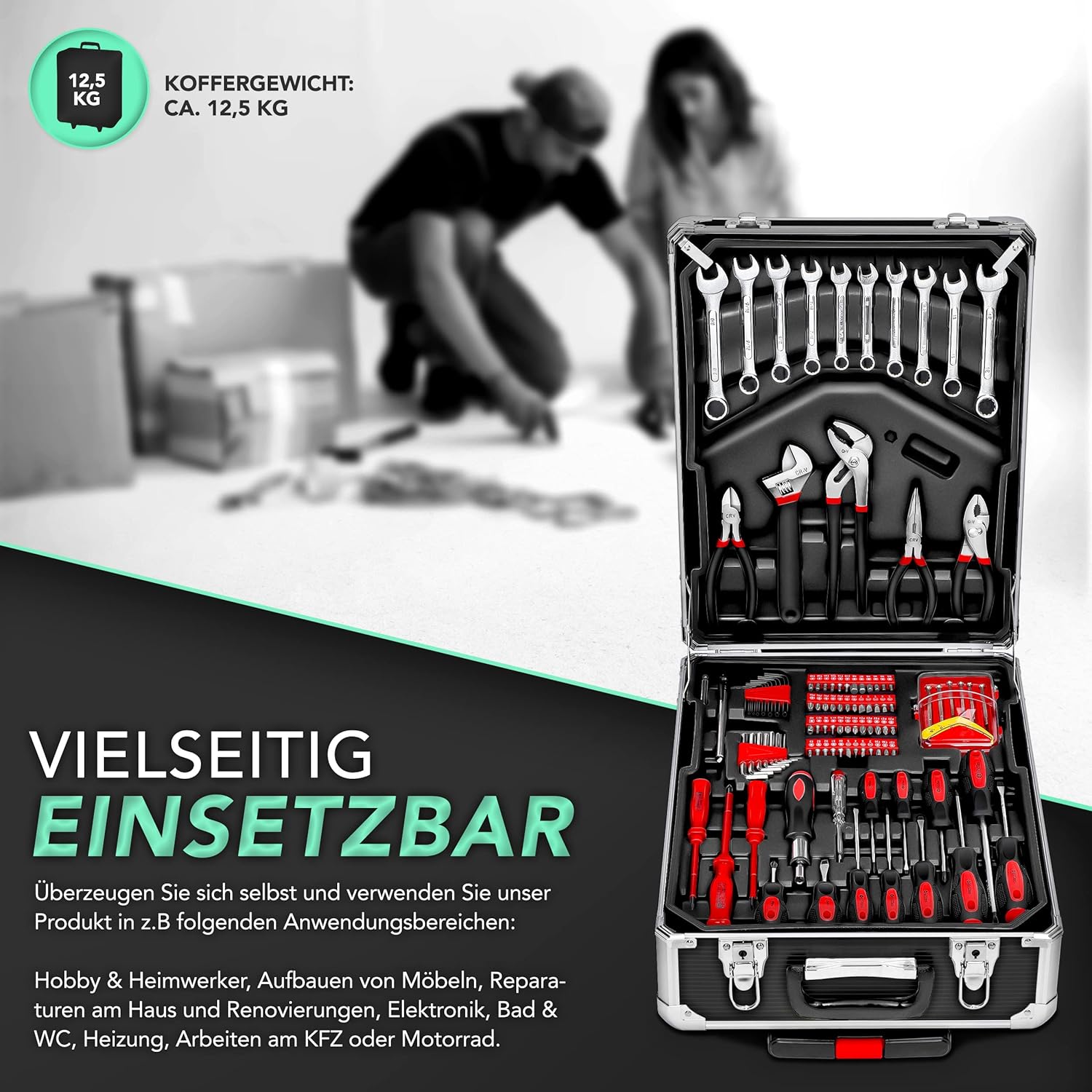 🔥 Angebote & Aktionen – Tresko tool box, 859 pieces tool box, tool bag, tool set, tool trolley, chrome vanadium steel – Bild 6