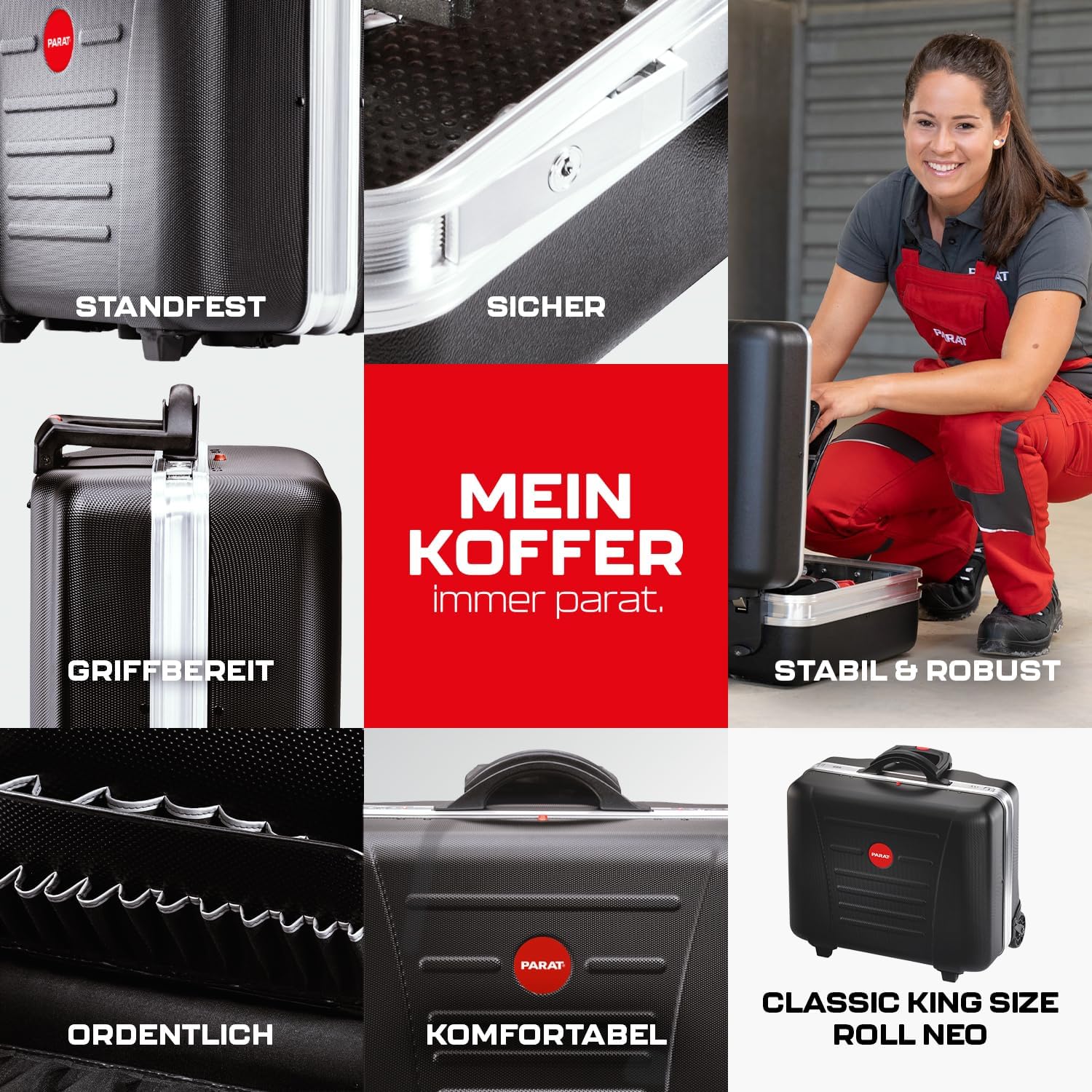 ⚡ Elektro & Technik – PARAT Classic KingSize Roll neo CP-7 | Werkzeugkoffer für 60 Werkzeuge | Inklusive Basic Roll-Up Case 8 | Rollkoffer mit CP-7-Halterungen | Bodenablage und Dokumentenfach | mit Teleskopschublade und Rädern – Bild 8