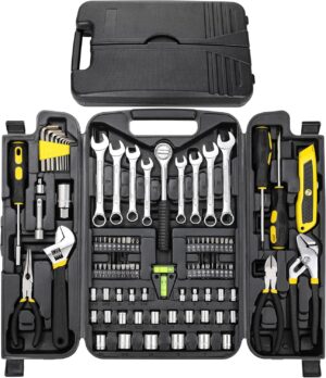 🔥 Angebote & Aktionen – TLGREEN Tool Box 95-Piece Tool Set in Sturdy Plastic Case, Tool Box Household Tool Set with Ratchet Socket Spanner Set, Tool Box Gift for Men / Dad