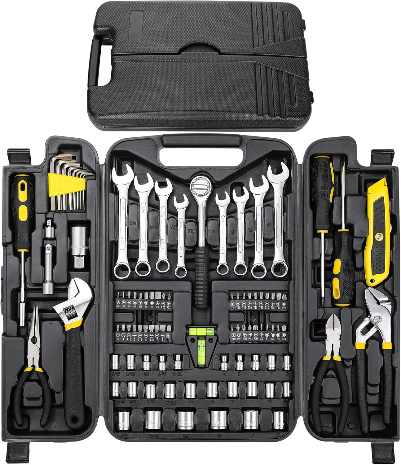🔥 Angebote & Aktionen – TLGREEN Tool Box 95-Piece Tool Set in Sturdy Plastic Case, Tool Box Household Tool Set with Ratchet Socket Spanner Set, Tool Box Gift for Men / Dad