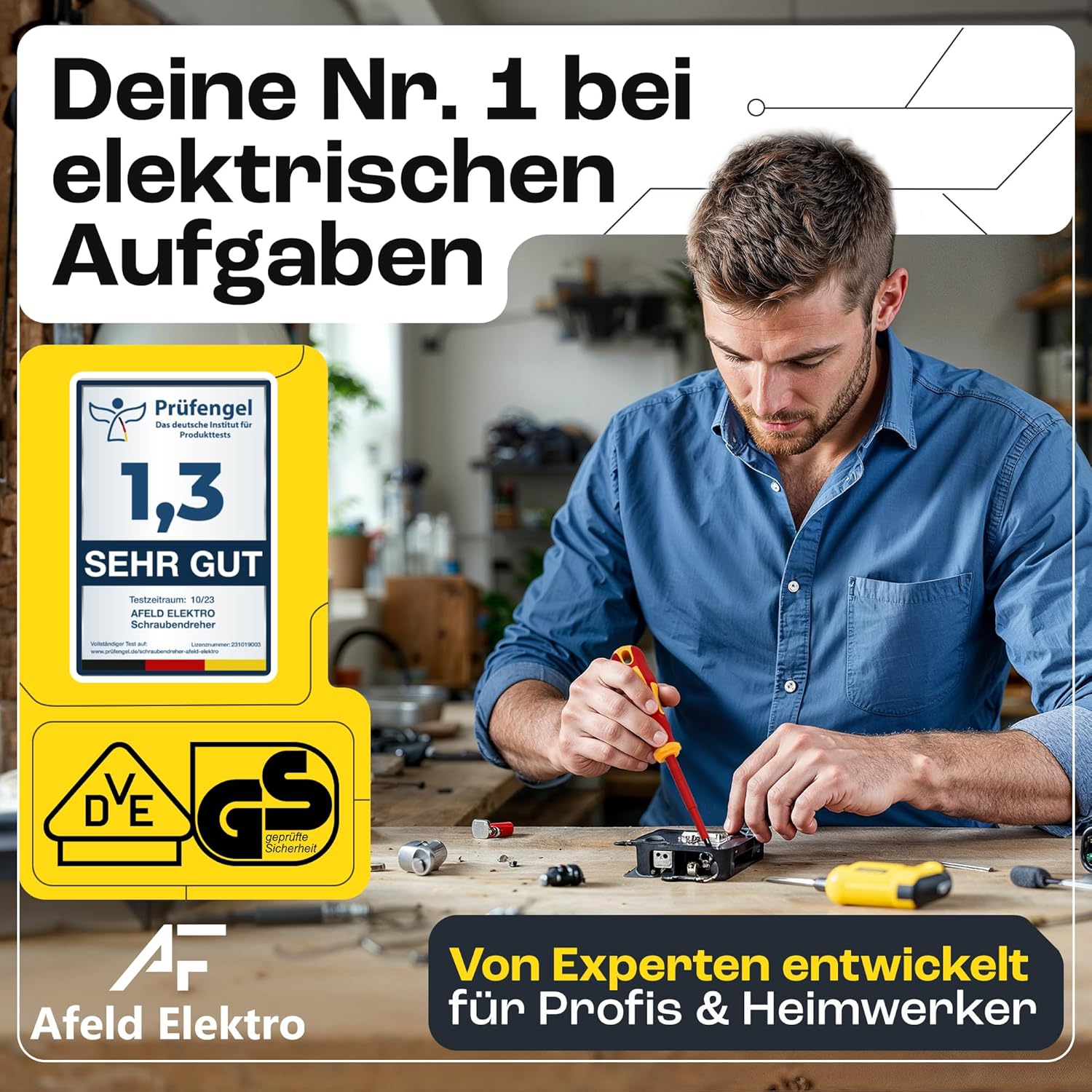 ⚡ Elektro & Technik – VDE-Magnet-Schraubendreher-Set – 6-teilig – 2 Kreuz – 4 Schlitz – isoliert bis 1000 V – aus S2-Stahl in Industriequalität – Bild 6