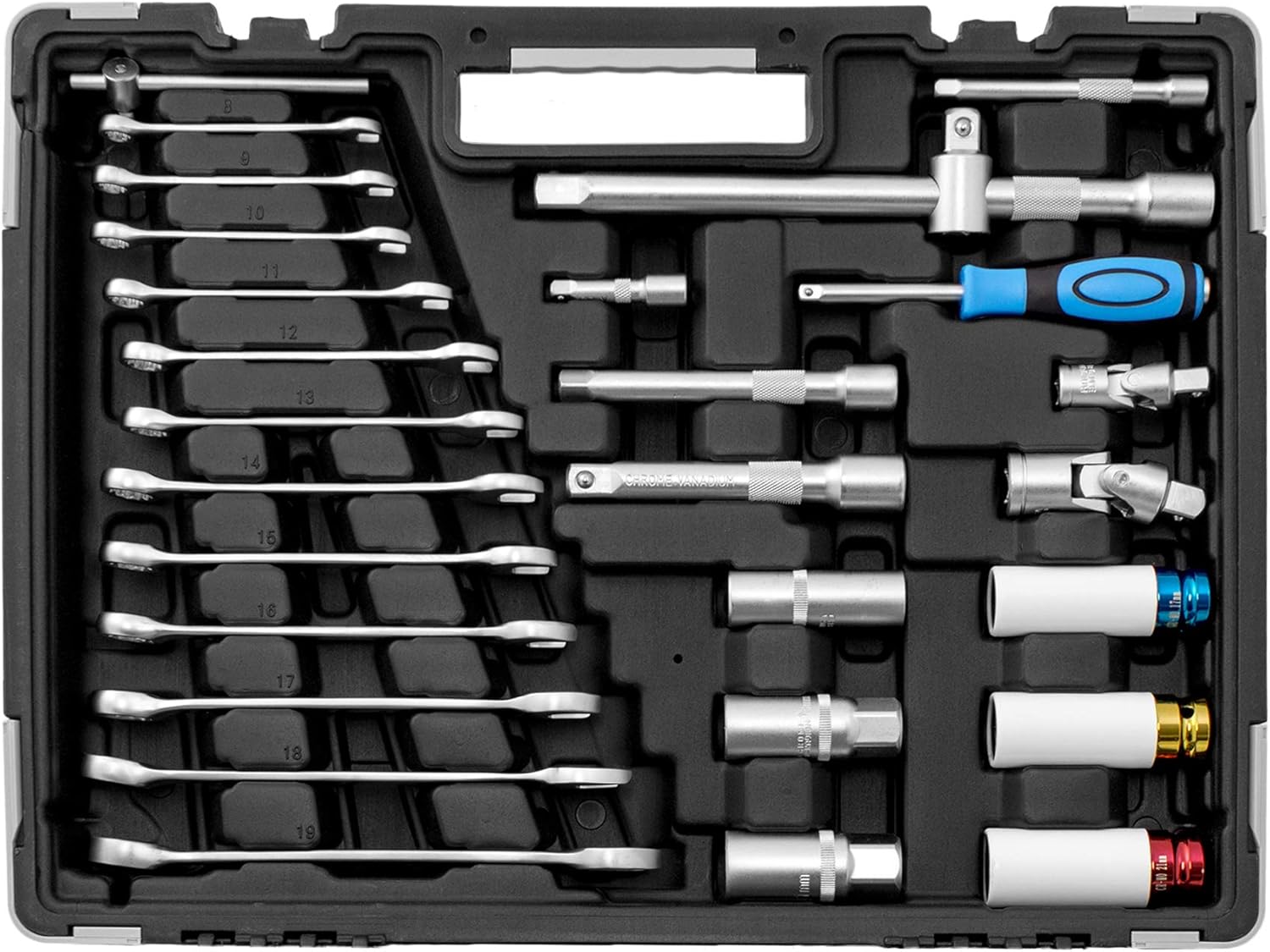 🚗 KFZ & Werkstatt – Karcher Socket Spanner Set 157 Pieces 1/4 Inch + 3/8 Inch + 1/2 Inch High-Quality Ratchet Box with Tools Made of Chrome Vanadium – Bild 2