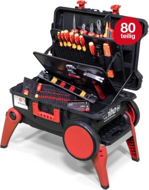 ⚡ Elektro & Technik – Wiha 45734 Elektro-Werkzeugkoffer-Set XXL 4 I 80-teilig I Elektriker-Werkzeugkoffer mit Rollen I Werkzeugkoffer mit umfangreichem Sortiment